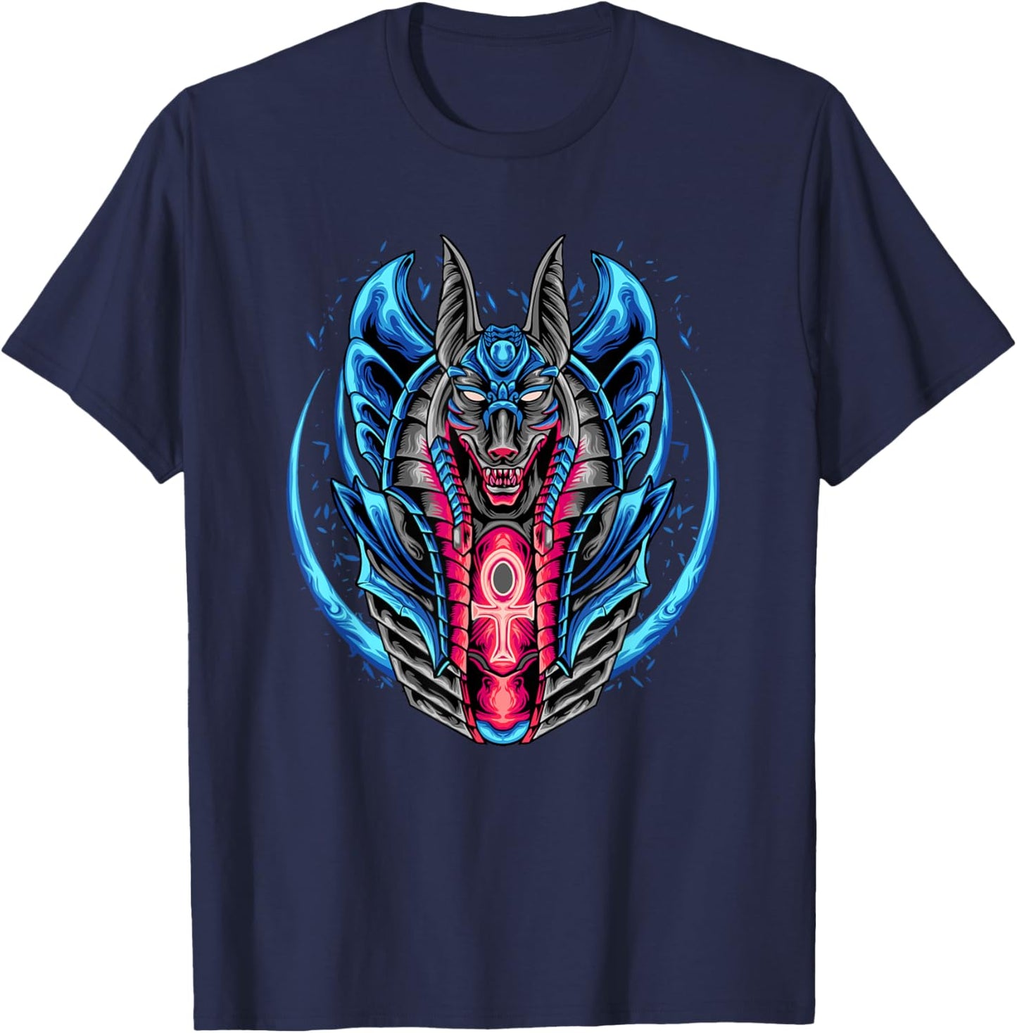 Anubis Ancient Egyptian God Of The Dead - Egypt Anpu Jackal T-Shirt - T-Shirt | Navy