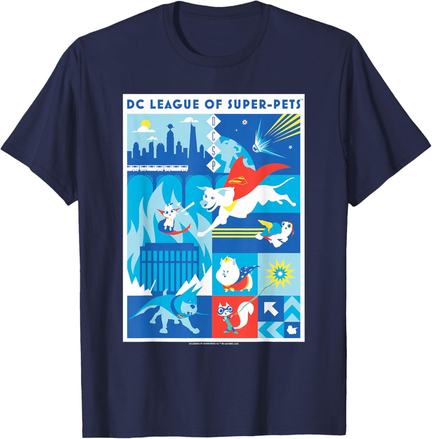 DC League of Super-Pets Krypto and Friends Vs. lulu T-Shirt - T-Shirt | Navy