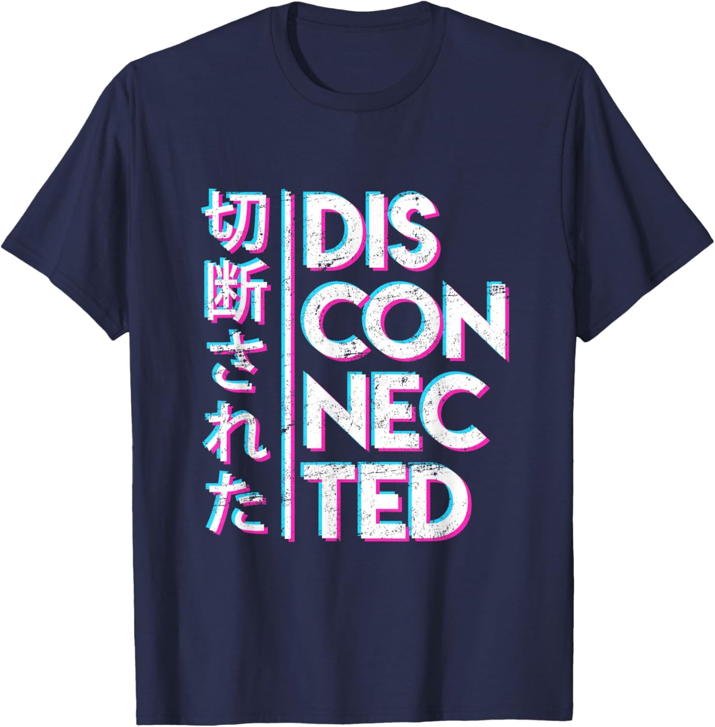 Vaporwave Disconnected Aesthetic Japan T-Shirt - T-Shirt | Navy