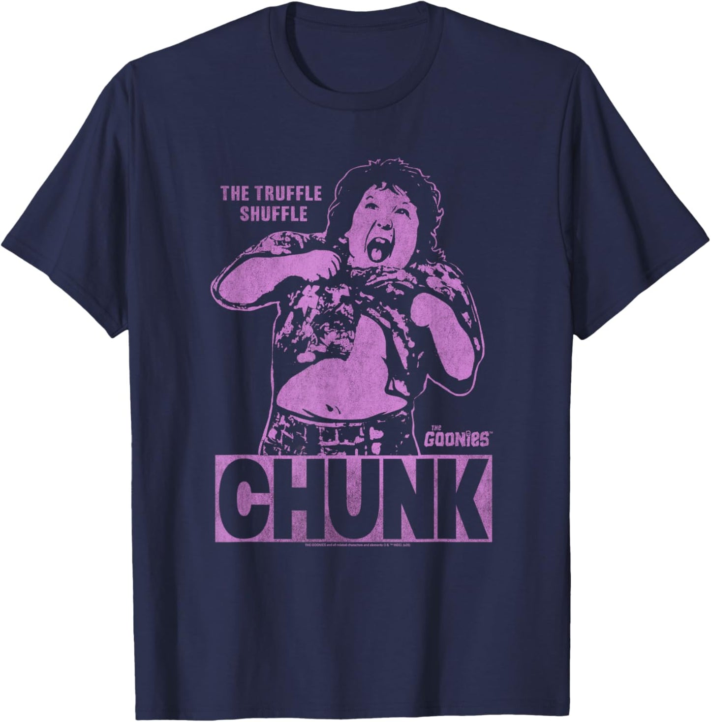 The Goonies Chunk Truffle Shuffle Vintage Poster T-Shirt - T-Shirt | Navy