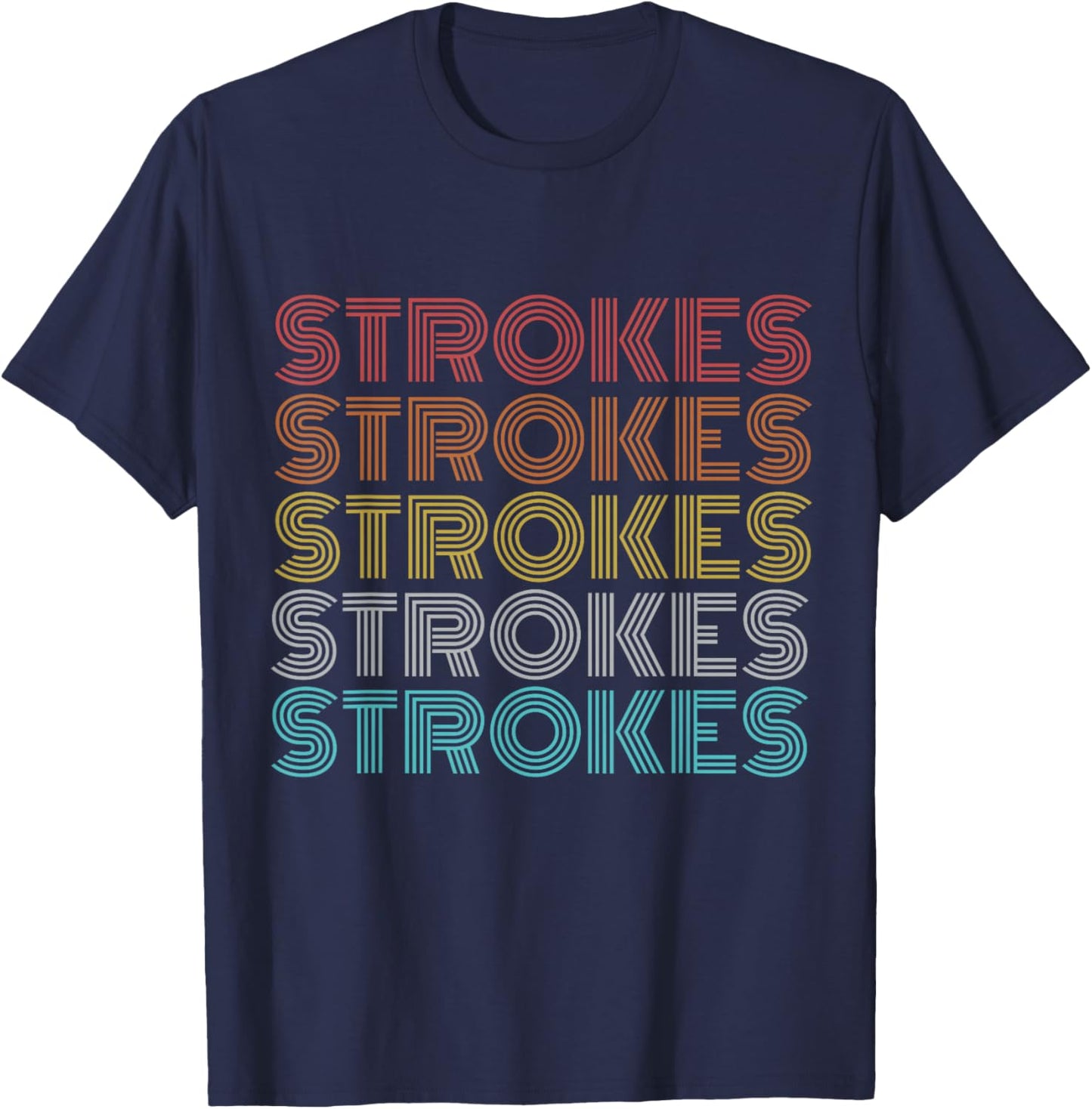 Retro Vintage Strokes T-Shirt - T-Shirt | Navy