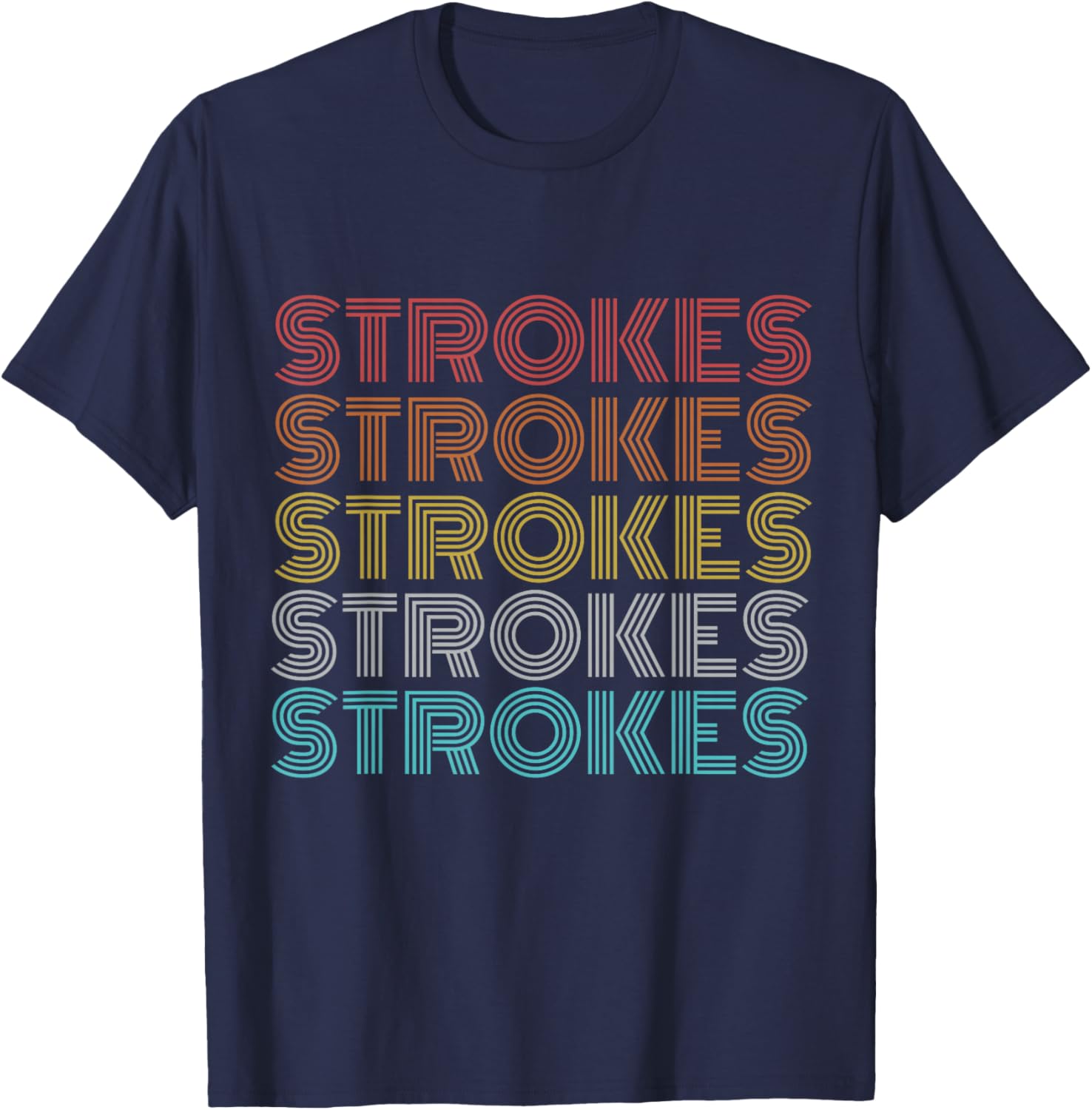 Retro Vintage Strokes T-Shirt - T-Shirt | Navy