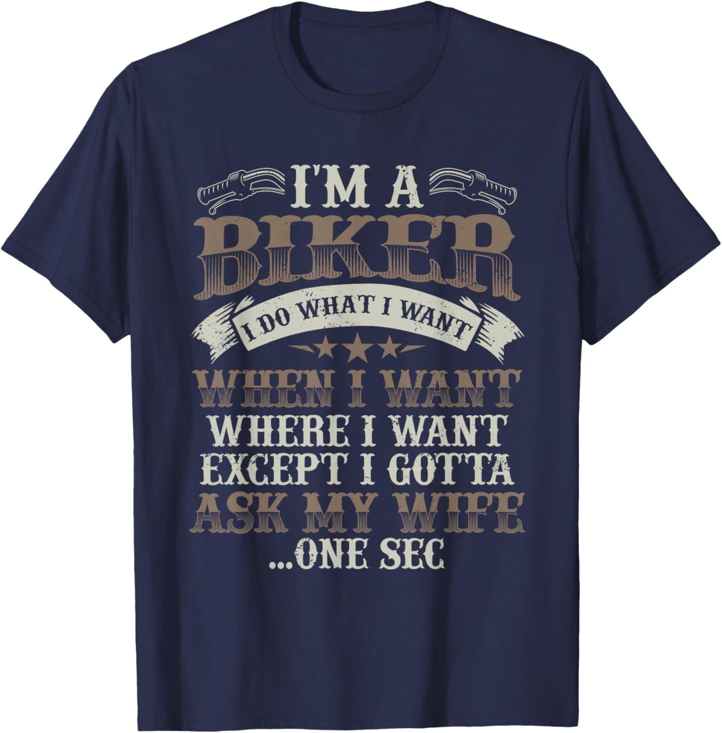 Funny Motorcycle Lover Graphic Husbands Men Motorbike Rider T-Shirt - T-Shirt | Navy