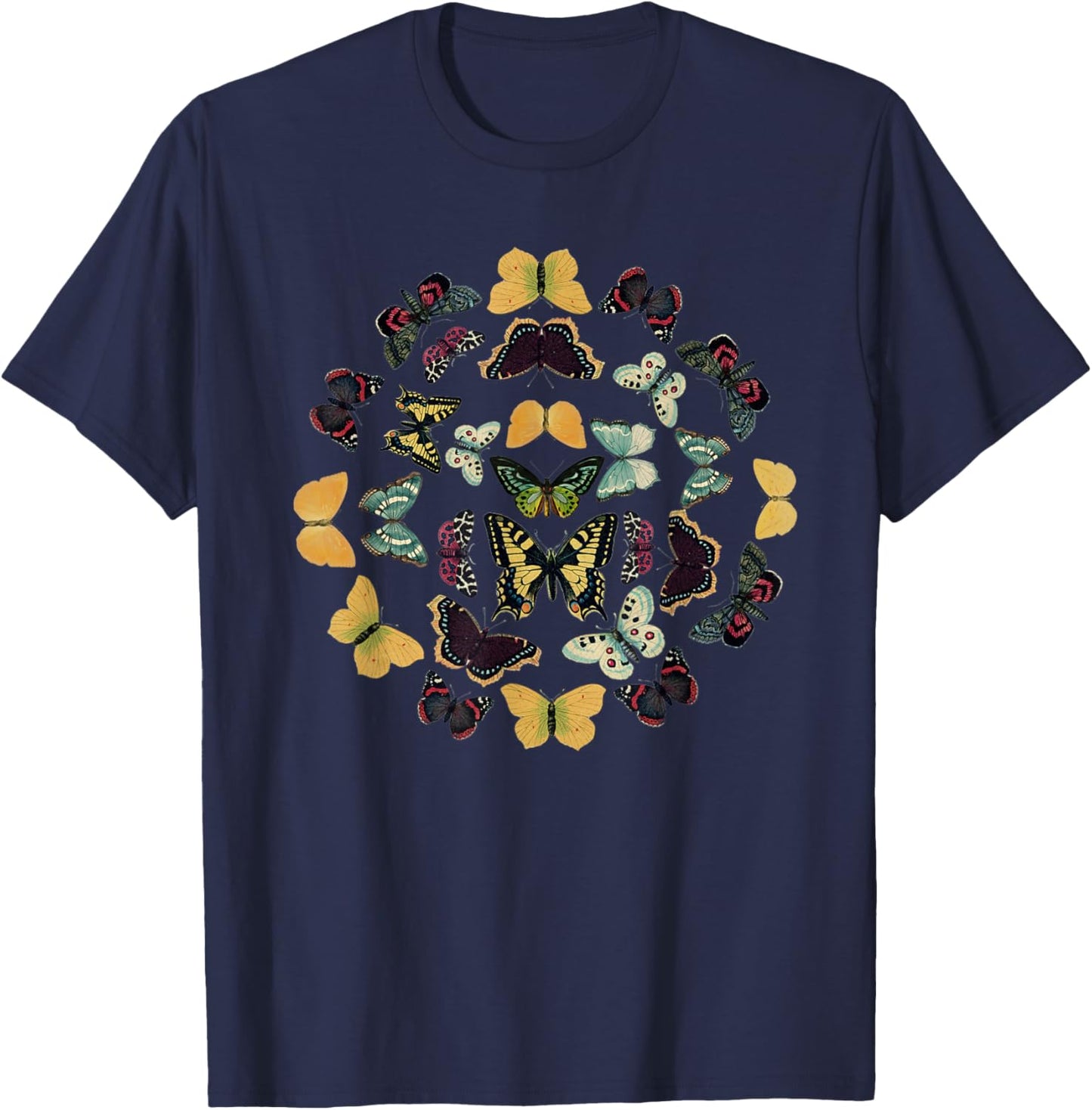 Vintage Butterfly and Moth , environmental T-Shirt - T-Shirt | Navy