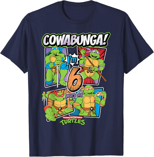 Mademark x Teenage Mutant Ninja Turtles - Cowabunga I'm 6 Years Old Teenage Mutant Ninja Turtles T-Shirt - T-Shirt | Navy
