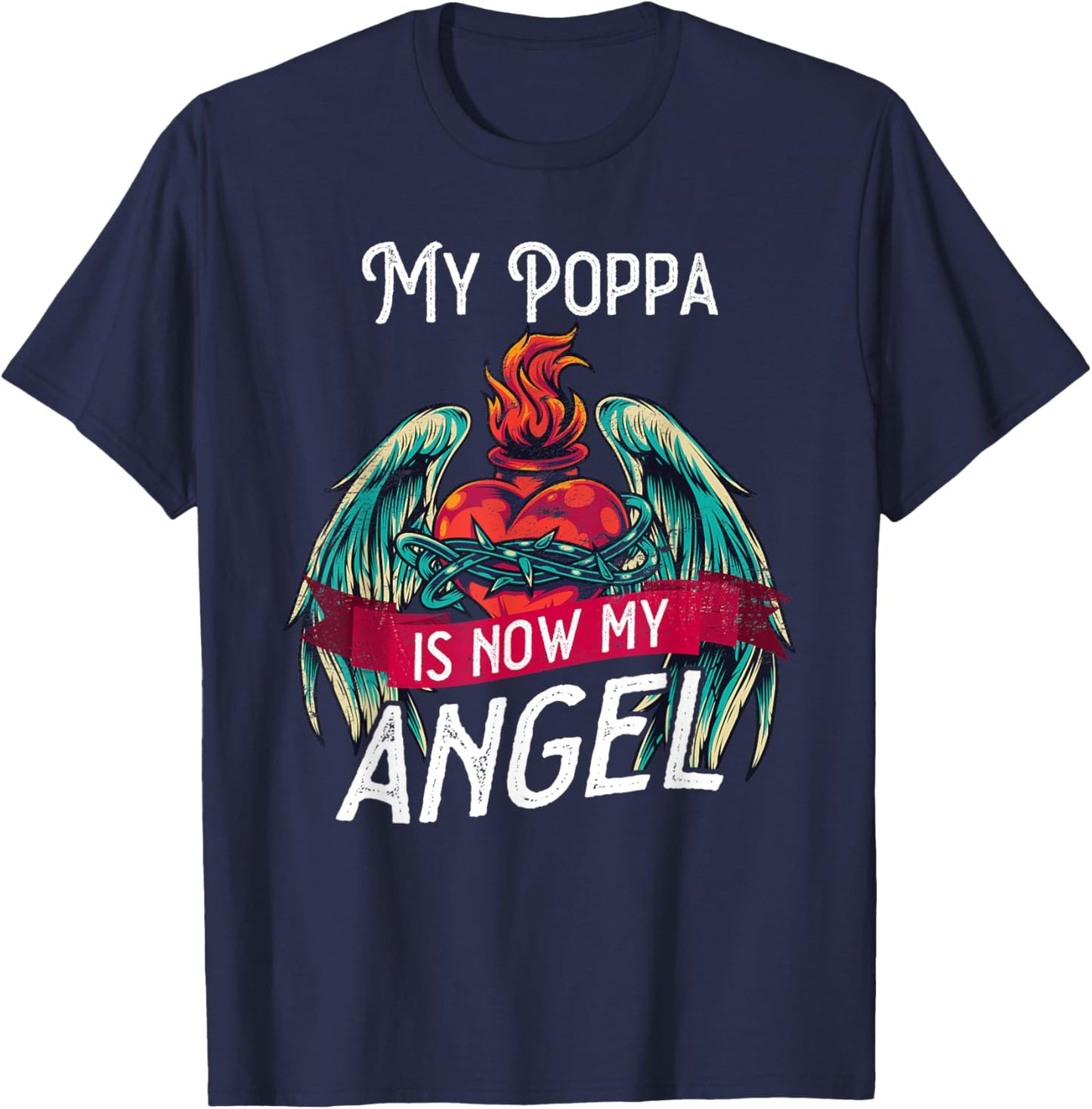 Loving memory loss of My Poppa angel in heaven T-Shirt - T-Shirt | Navy