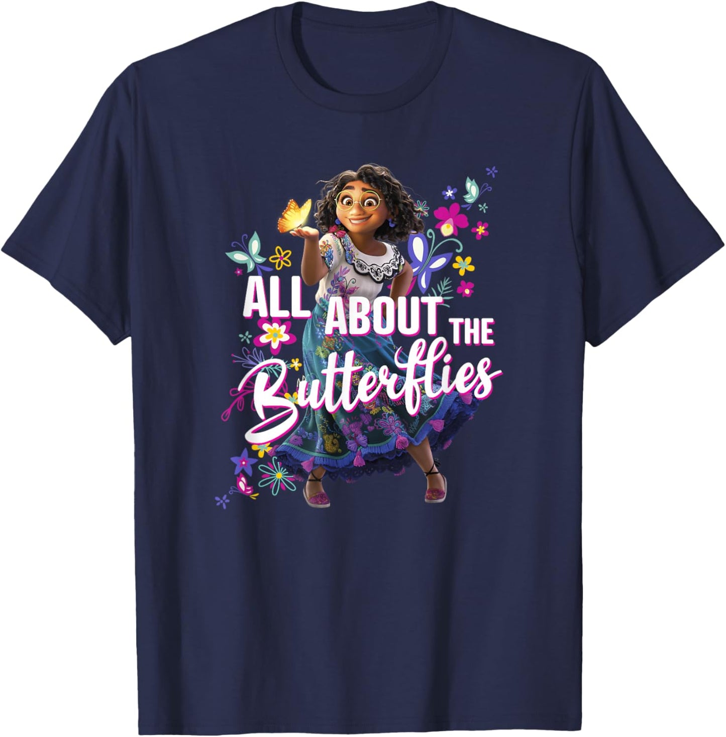 Disney Encanto All About The Butterflies Maribel Poster T-Shirt - T-Shirt | Navy
