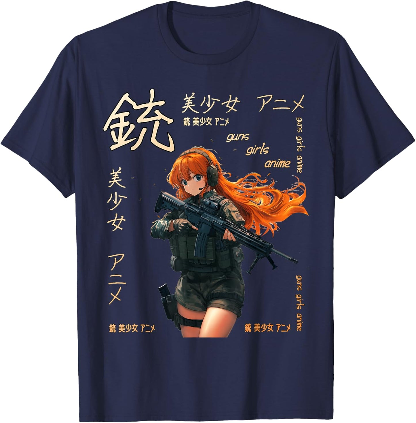 Anime Waifu Graphic T-Shirt - T-Shirt | Navy