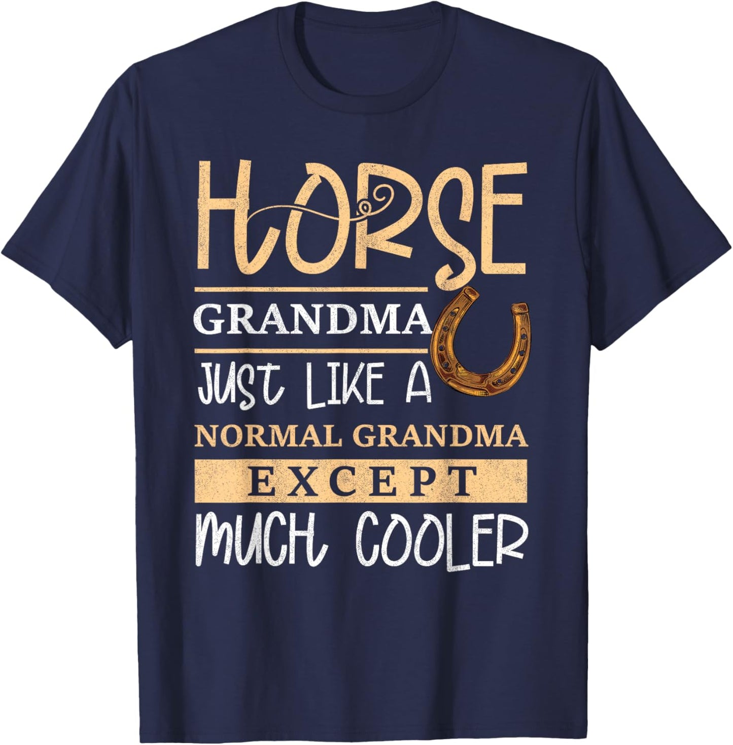 Horse Grandma Horse Owner Grandmother Horse Riding T-Shirt - T-Shirt | Navy