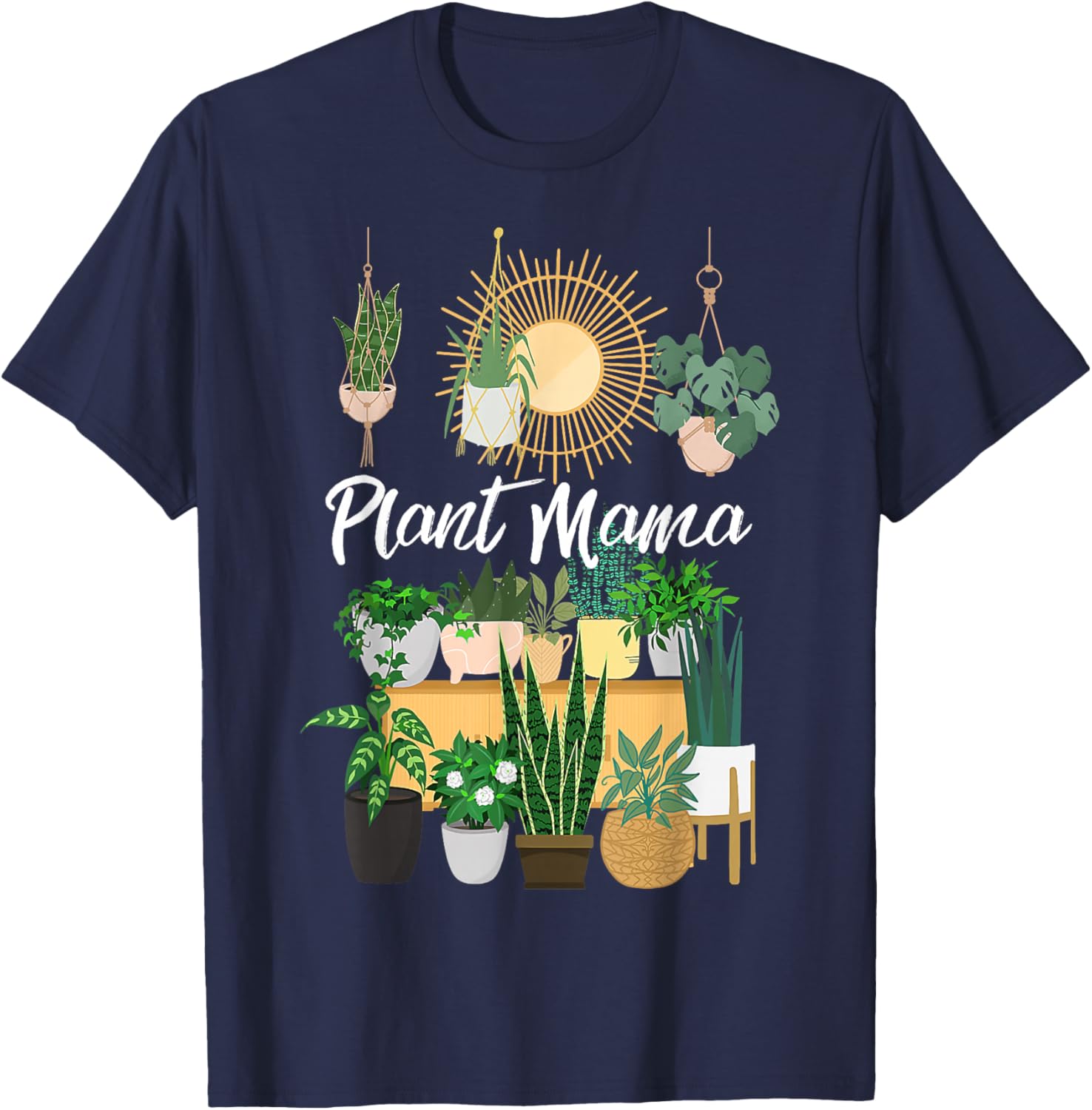 Plant Mama Crazy Plant lady Mom Indoor Flower Floral Garden T-Shirt - T-Shirt | Navy