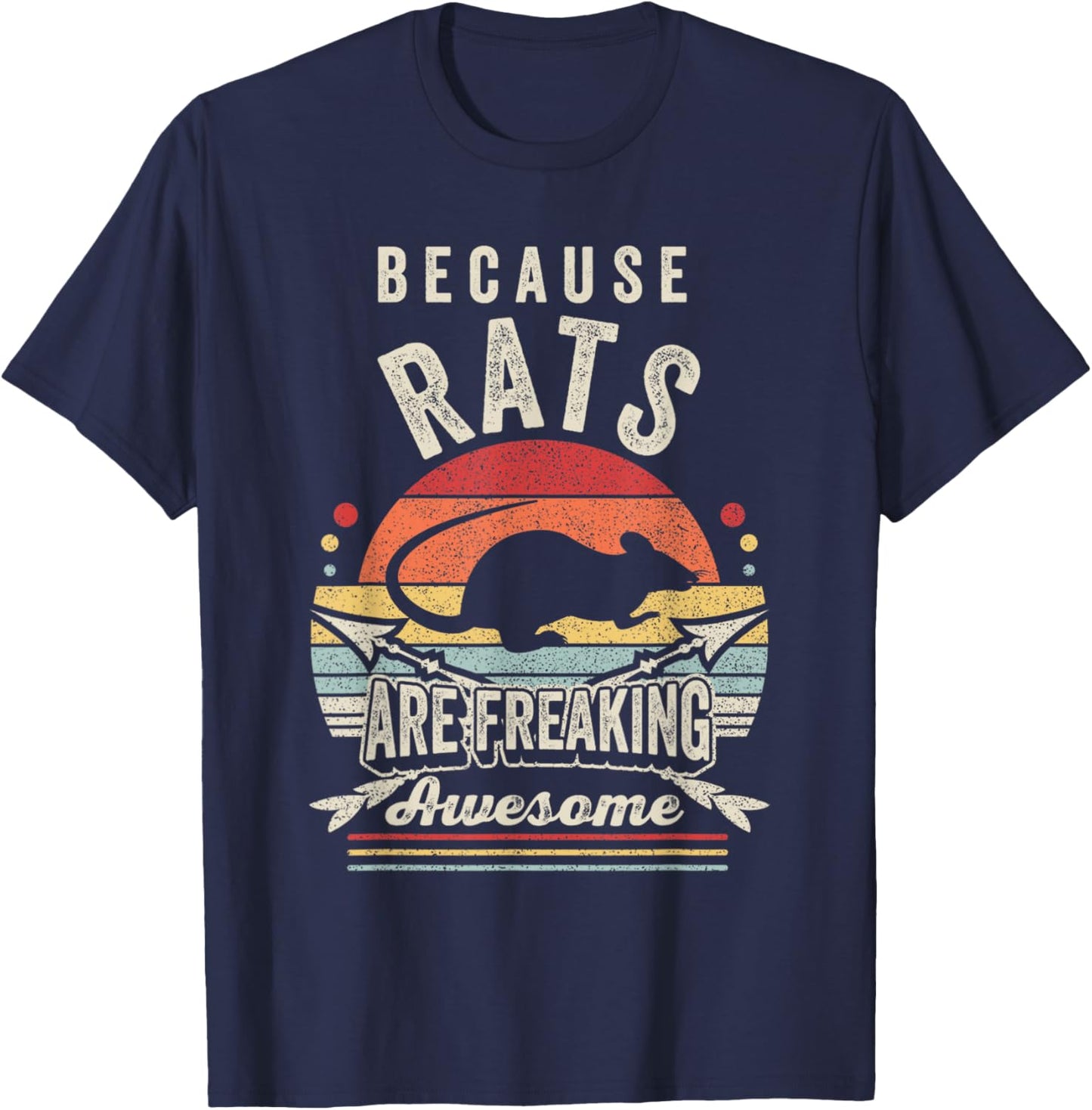 Retro Because Rats Are Freaking Awesome Funny Rat T-Shirt - T-Shirt | Navy