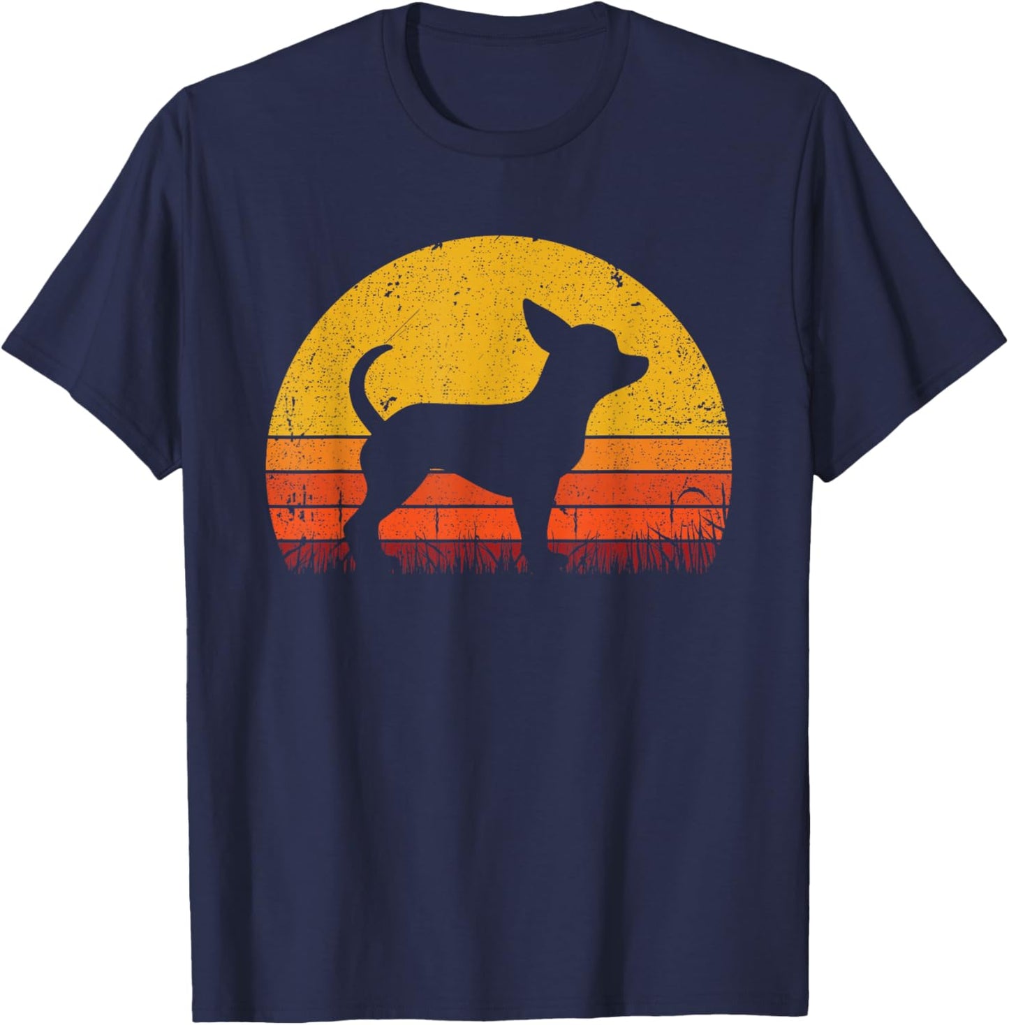 Retro Chihuahua Men Women Dog Mom Dad Chihuahua T-Shirt - T-Shirt | Navy
