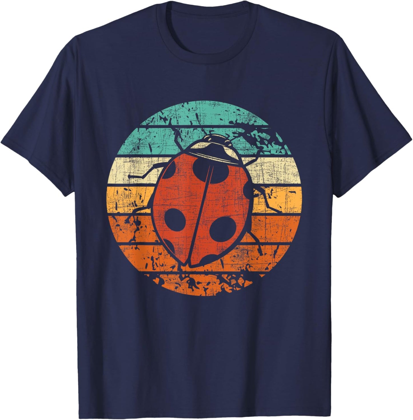 Retro Vintage Ladybug - Animal Insect Lover Ladybird Beetle T-Shirt - T-Shirt | Navy