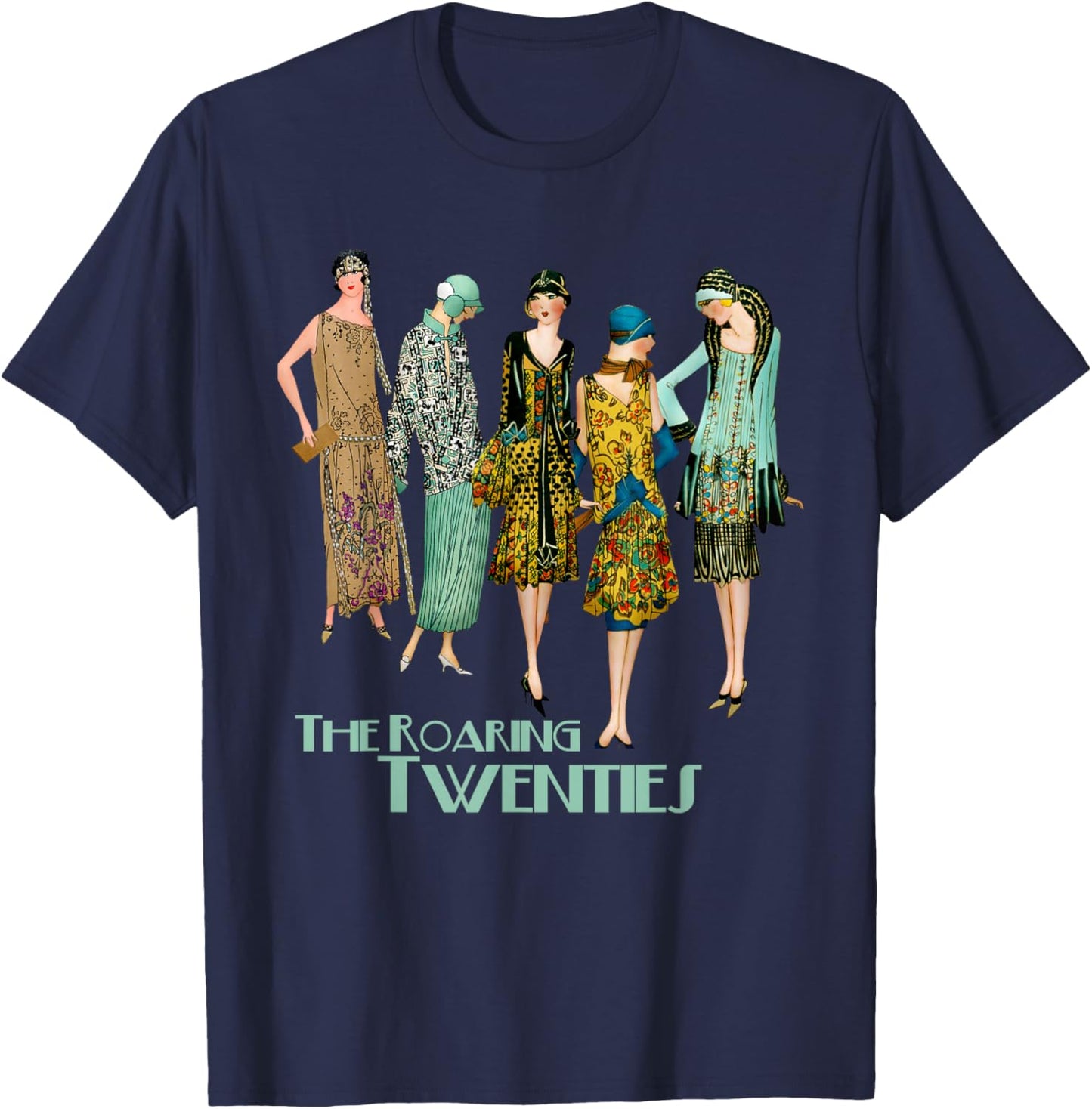 Roaring Twenties Flapper Girls T-Shirt - T-Shirt | Navy