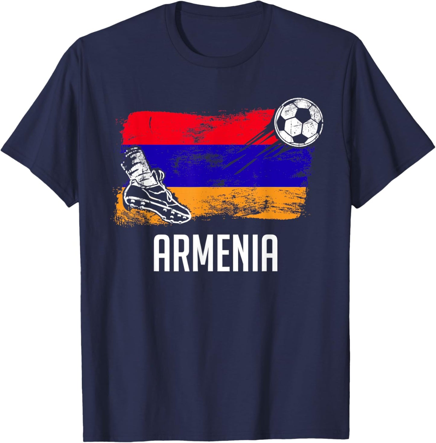 Armenia Flag Jersey Armenian Soccer Team Armenian T-Shirt - T-Shirt | Navy