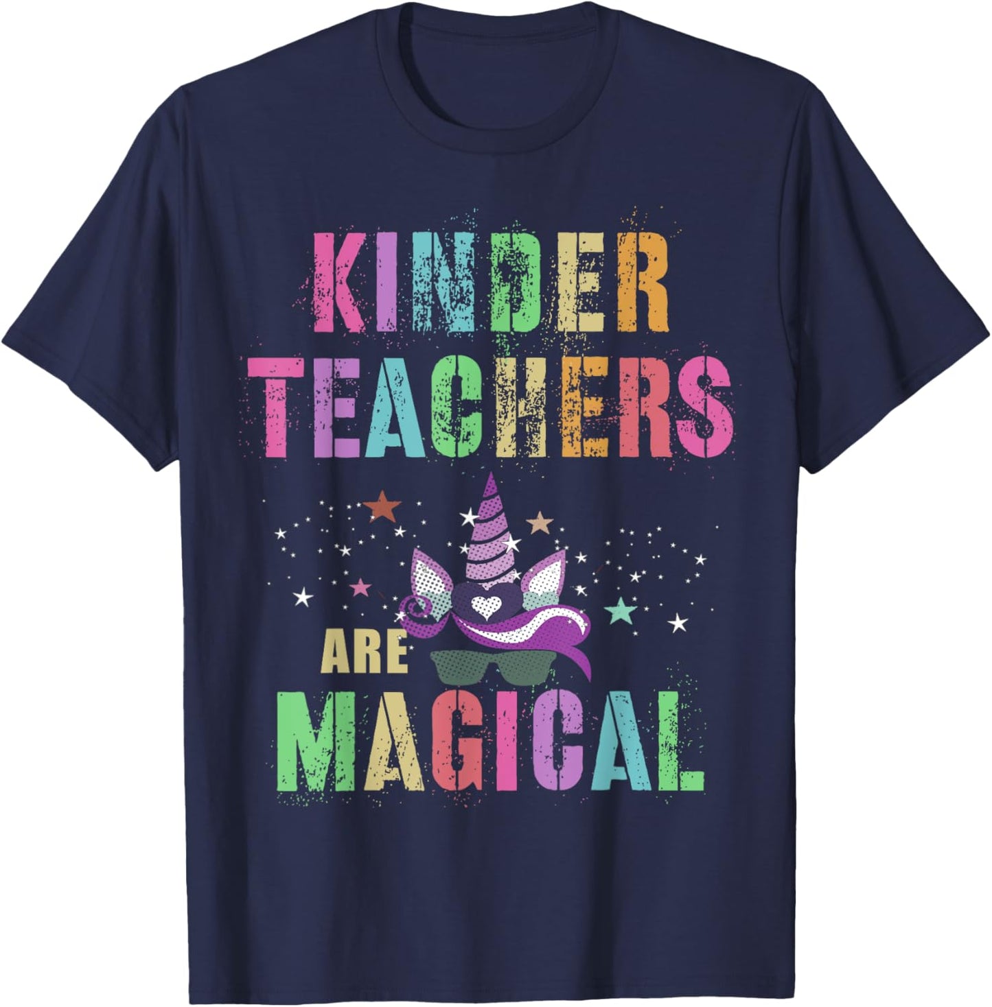 Funny KINDERGARTEN TEACHERS ARE MAGICAL I'm Unicorn Squad Men Women Kids T-Shirt - T-Shirt | Navy