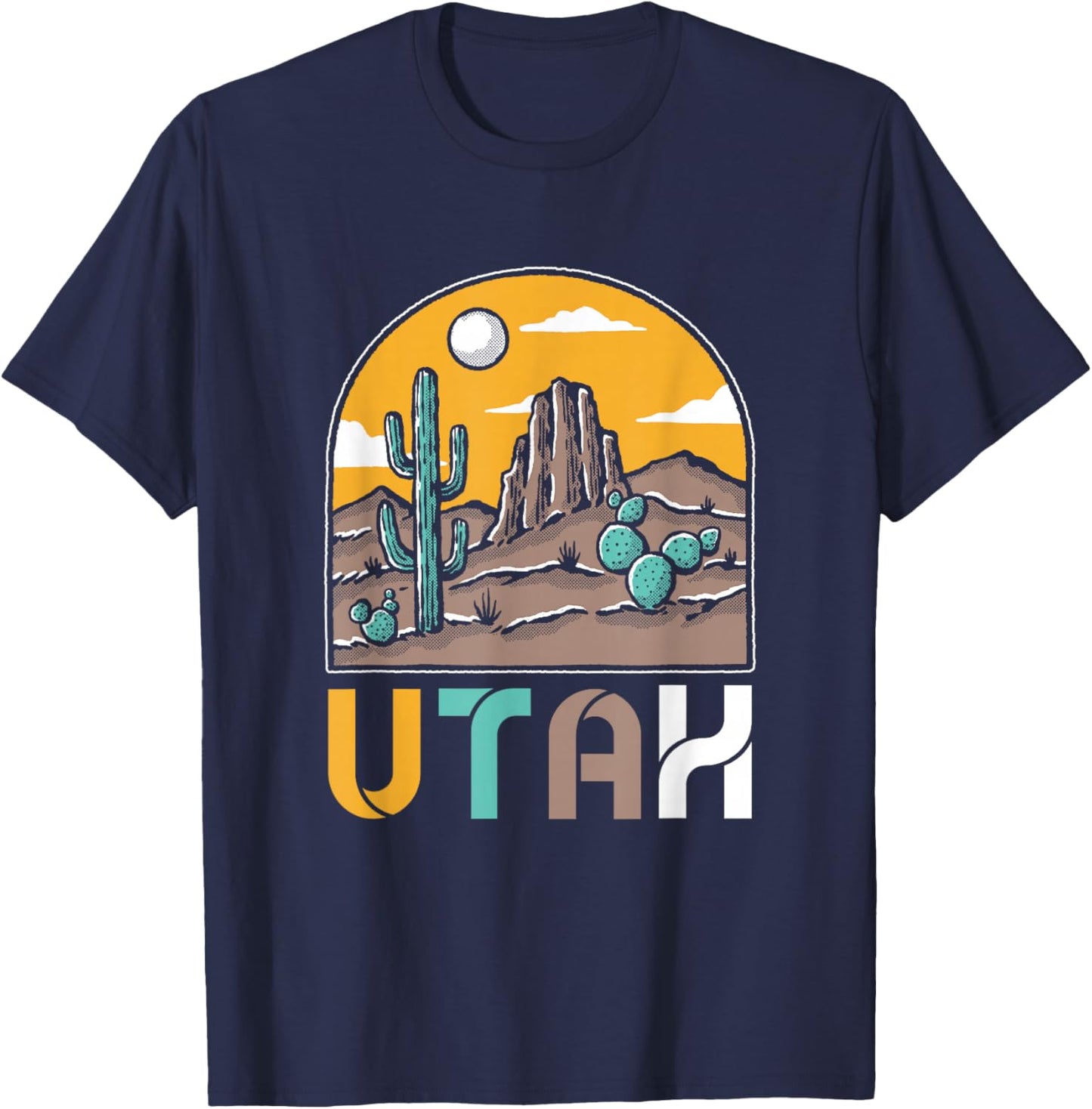 Utah Nature | National Park | Cactus Desert Utah T-Shirt - T-Shirt | Navy