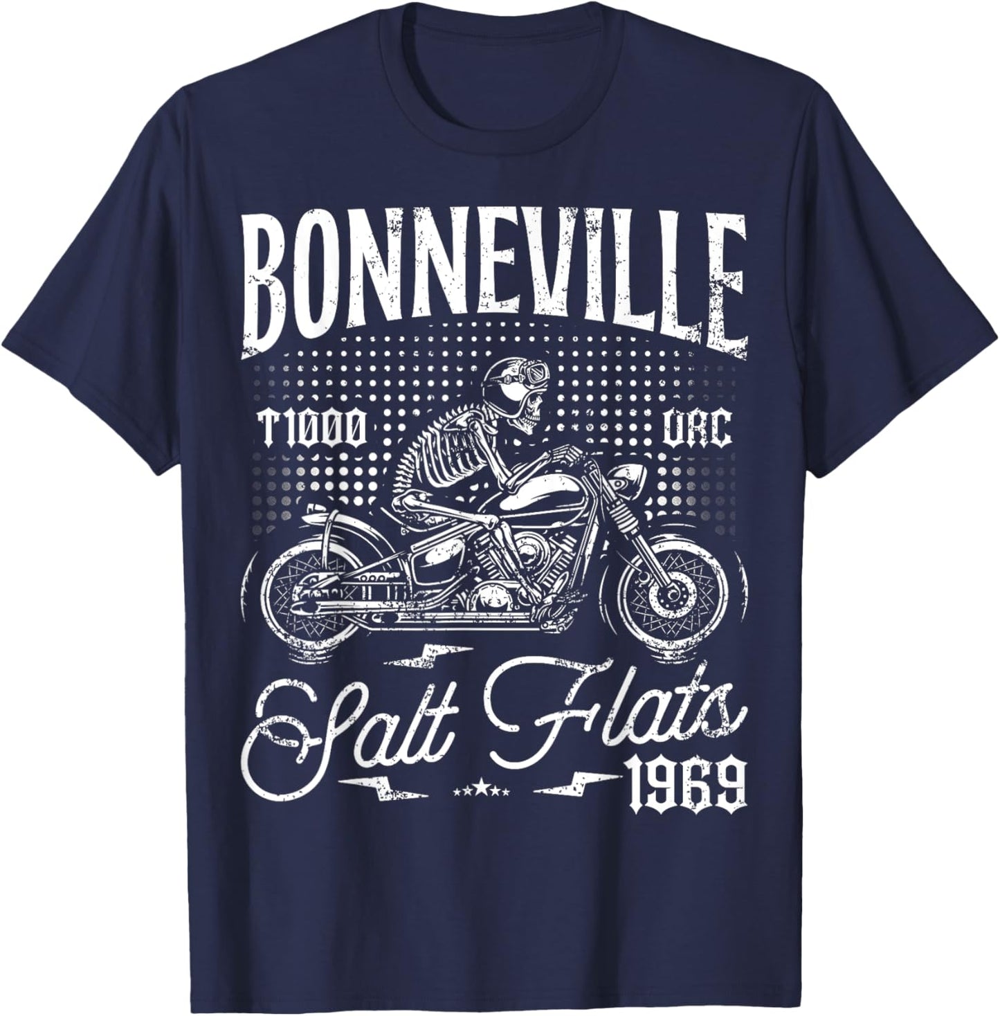 Bonneville Salt Flats Motorcycle Racing Vintage Biker T-Shirt - T-Shirt | Navy
