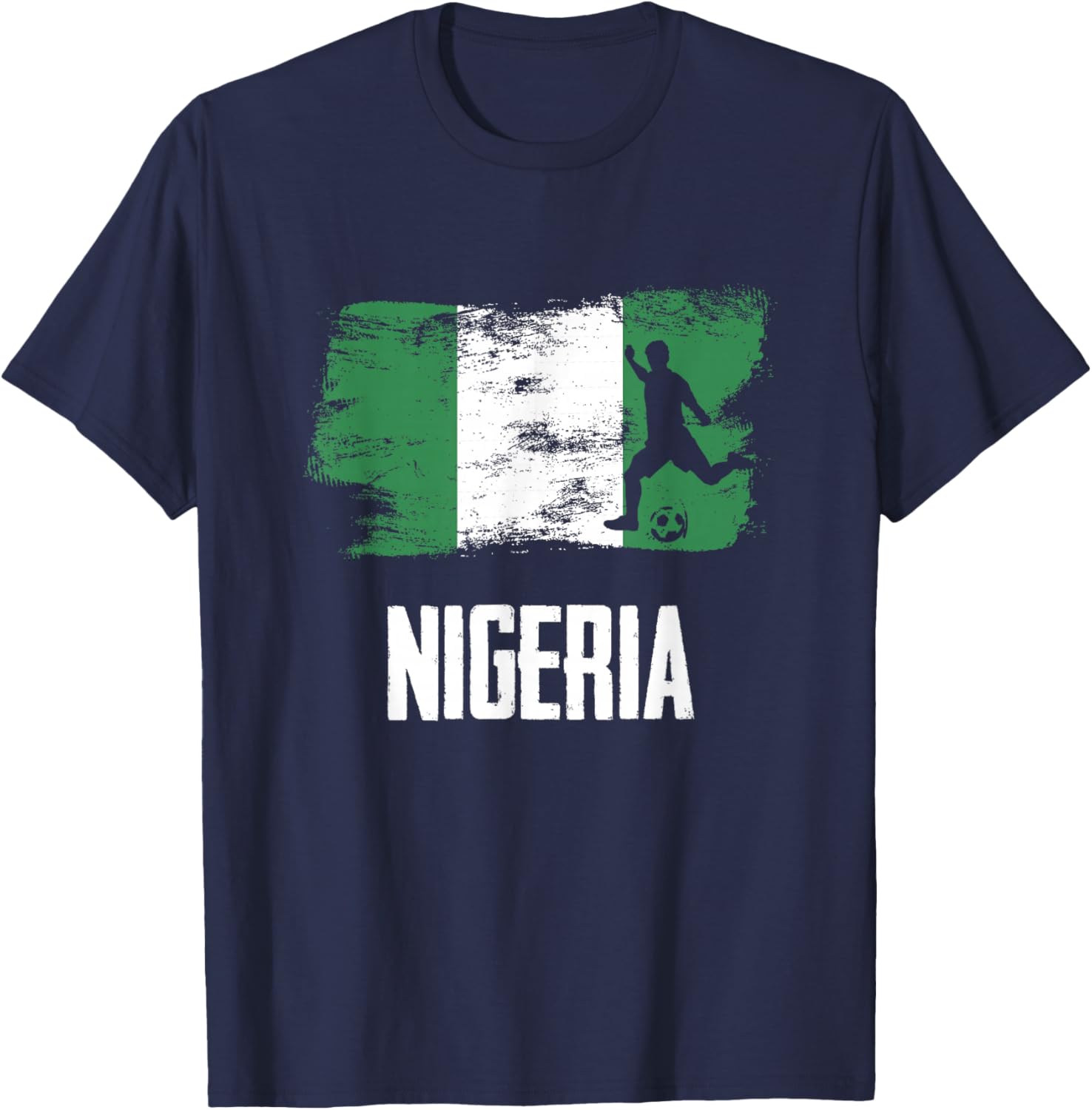 Nigeria Flag Jersey Nigerian Soccer Team Nigerian T-Shirt - T-Shirt | Navy