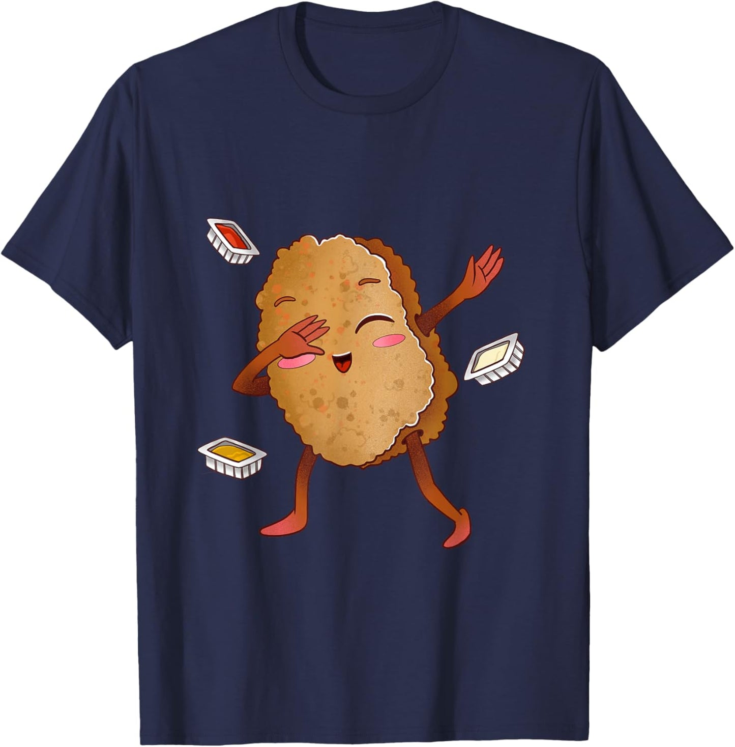 Funny Dabbing Chicken Nugget Chicken Nuggets Lover T-Shirt - T-Shirt | Navy