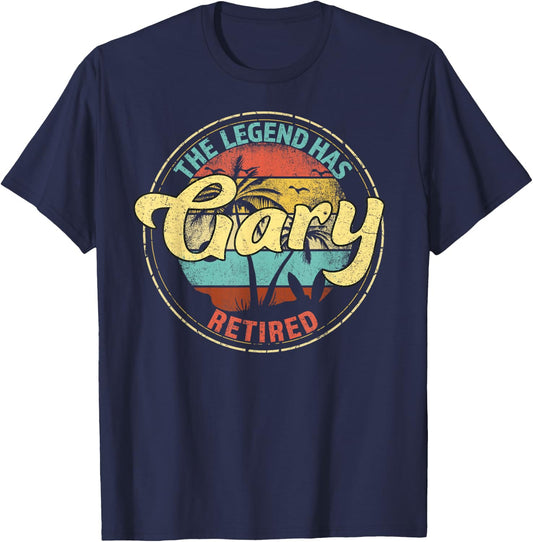 Gary Legend Has Retired Personalized Retirement T-Shirt - T-Shirt | Navy