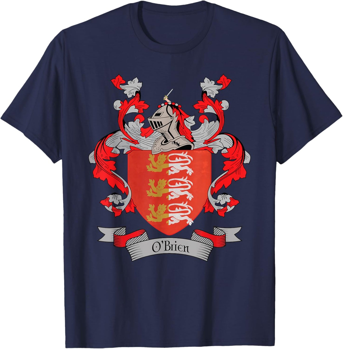 O'Brien Coat of Arms | O'Brien Surname Family Crest T-Shirt - T-Shirt | Navy