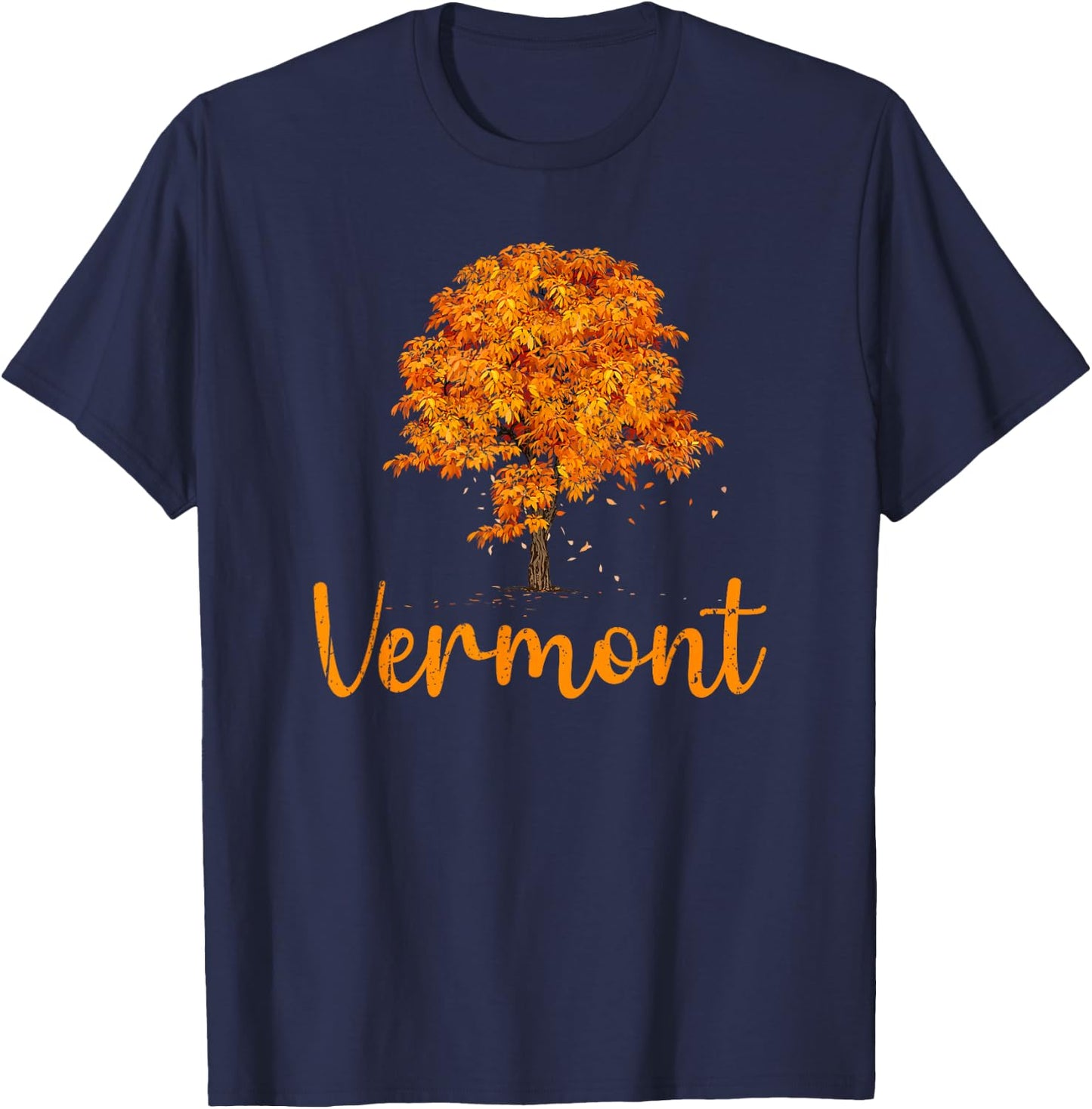 Vermont Autumn Colors, New England, Tree Fall Foliage T-Shirt - T-Shirt | Navy