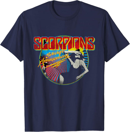 Official Scorpions Savage Amusement T-Shirt - T-Shirt | Navy