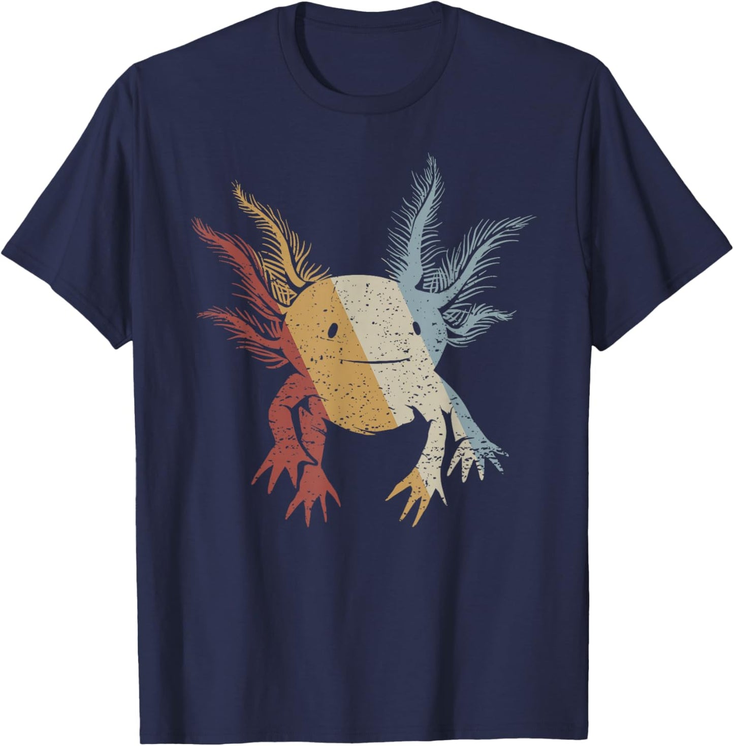 Axolotl Retro Style Vintage T-Shirt - T-Shirt | Navy