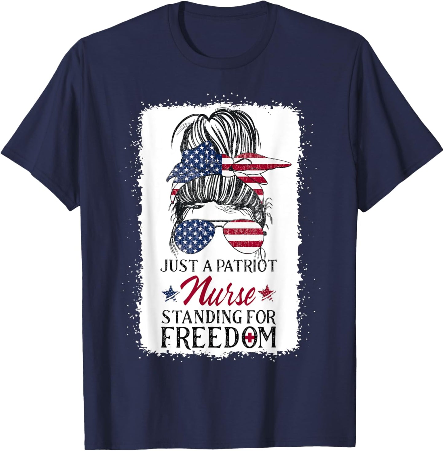Nurses for Medical Freedom - Patriotic Nurse Women Kids Men T-Shirt - T-Shirt | Navy