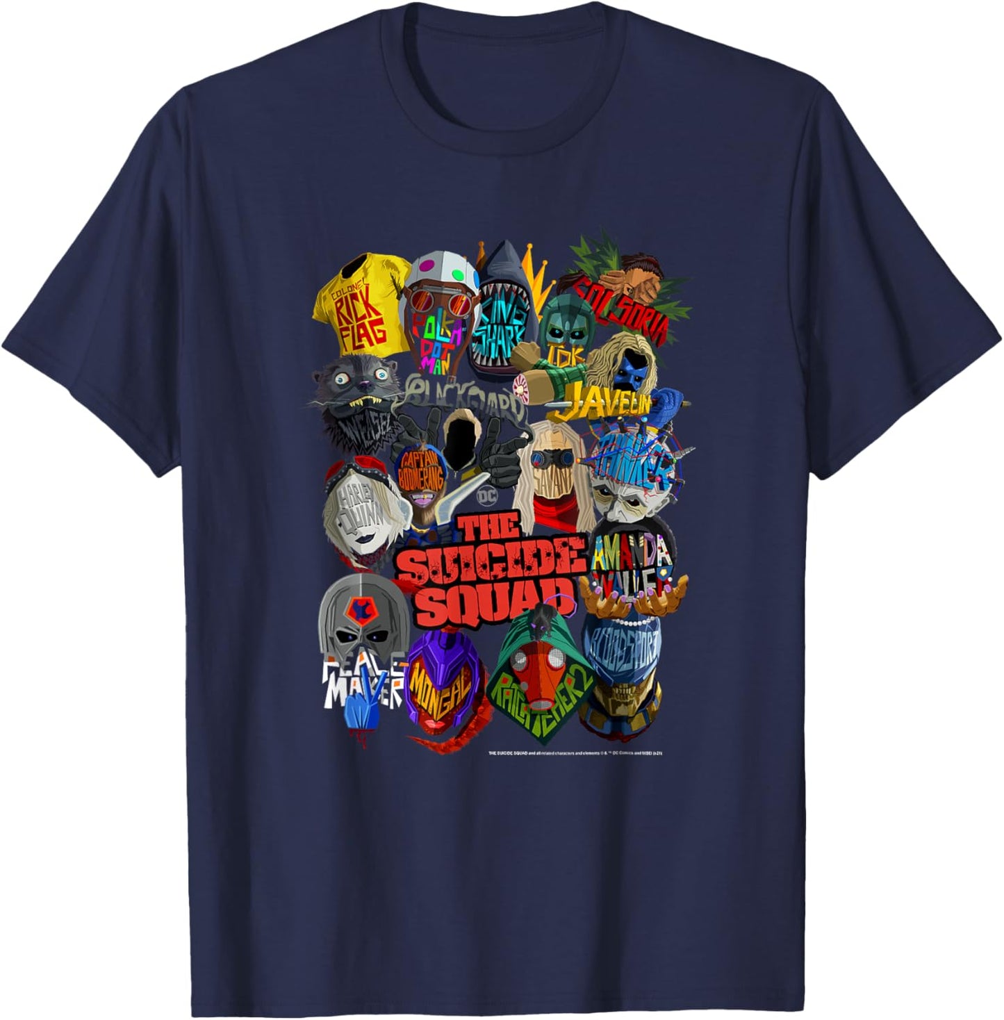 The Suicide Squad The Whole Squad Poster T-Shirt - T-Shirt | Navy