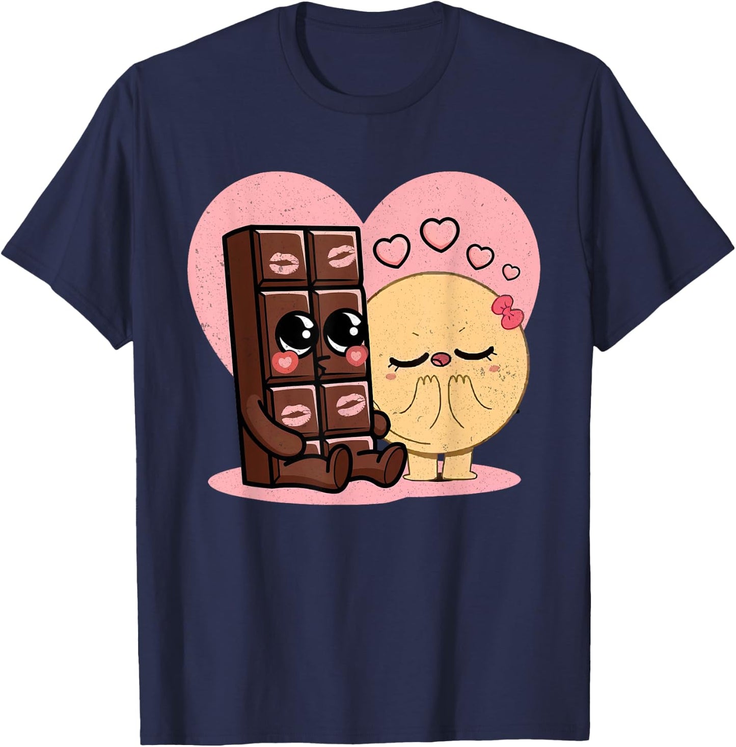 Choco And Pancake Couples Love Sweet Romantic Partners Ideas T-Shirt - T-Shirt | Navy