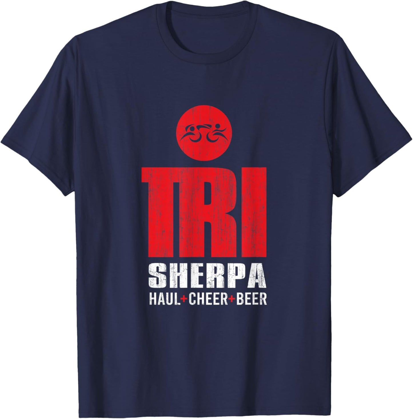 TRISHERPA Tri Sherpa Triathlete Triathlon Inspired Design T-Shirt - T-Shirt | Navy