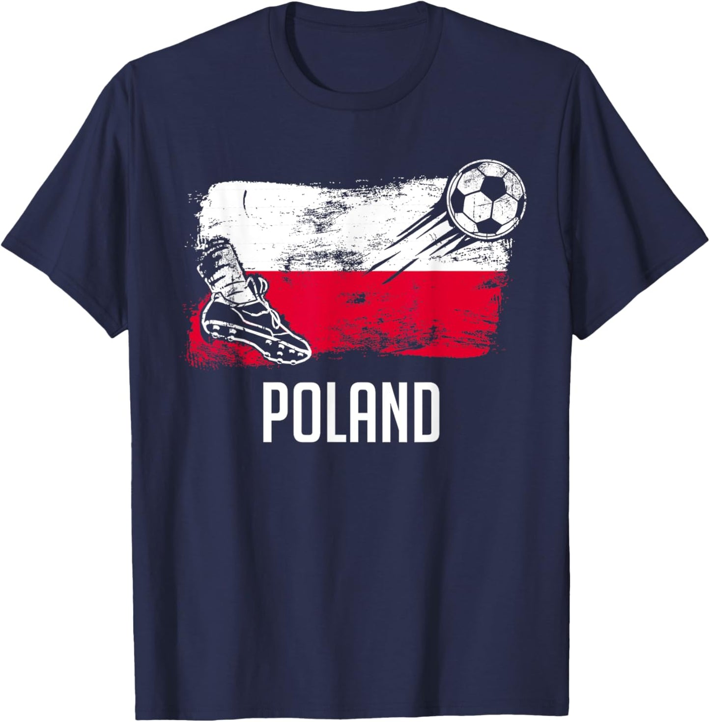 Poland Flag Jersey Polish Soccer Team Polish T-Shirt - T-Shirt | Navy