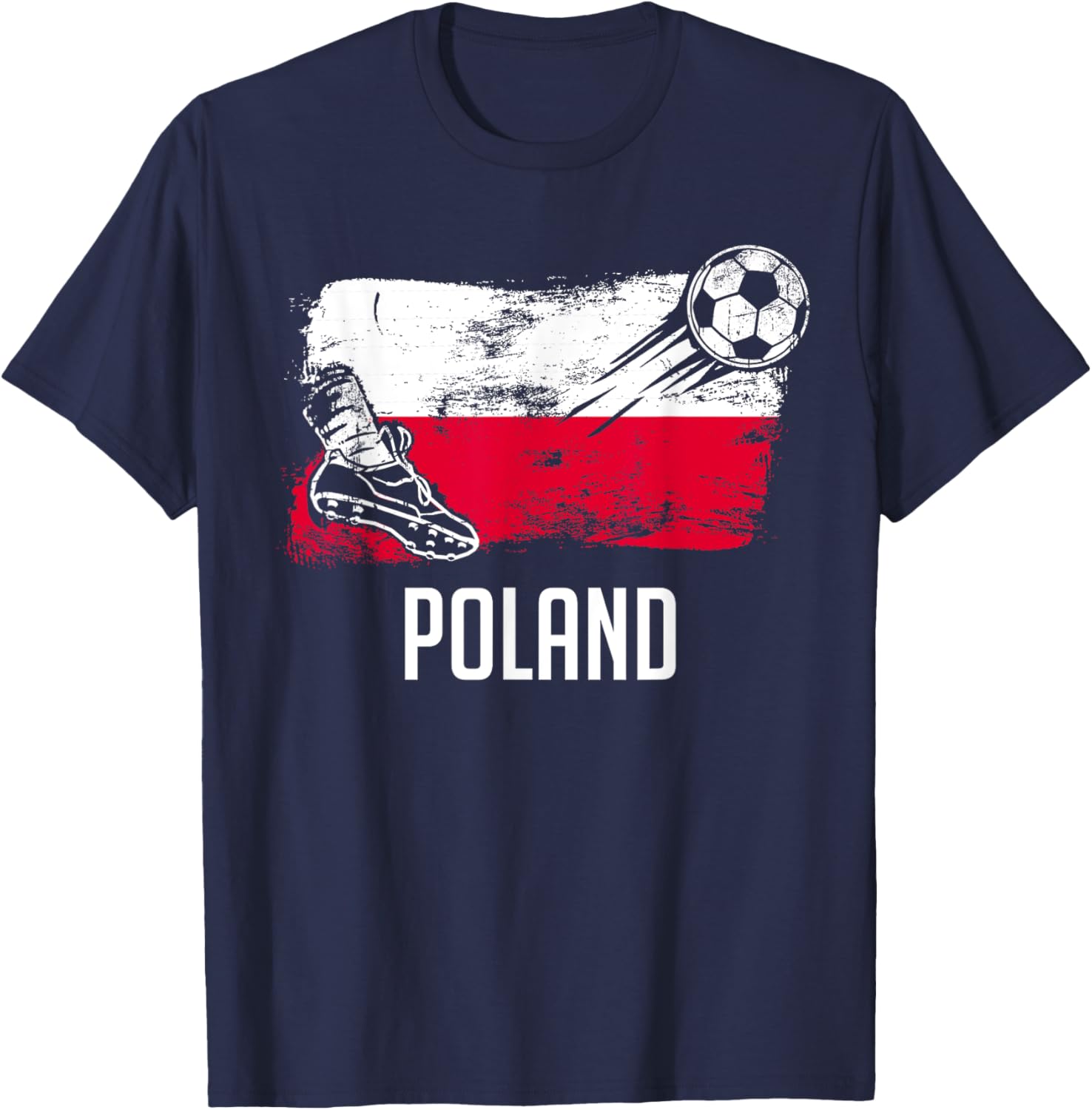 Poland Flag Jersey Polish Soccer Team Polish T-Shirt - T-Shirt | Navy