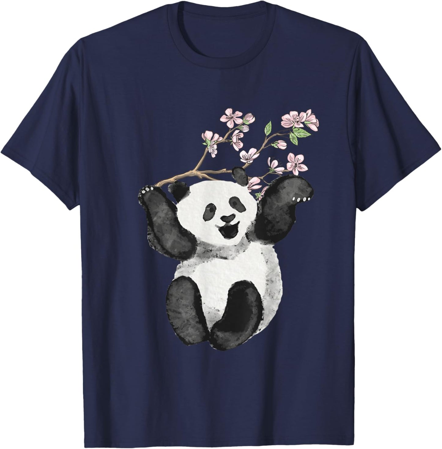 Cherry Blossom Tree Panda Japanese Cherry Tree Cherry Blossom T-Shirt - T-Shirt | Navy