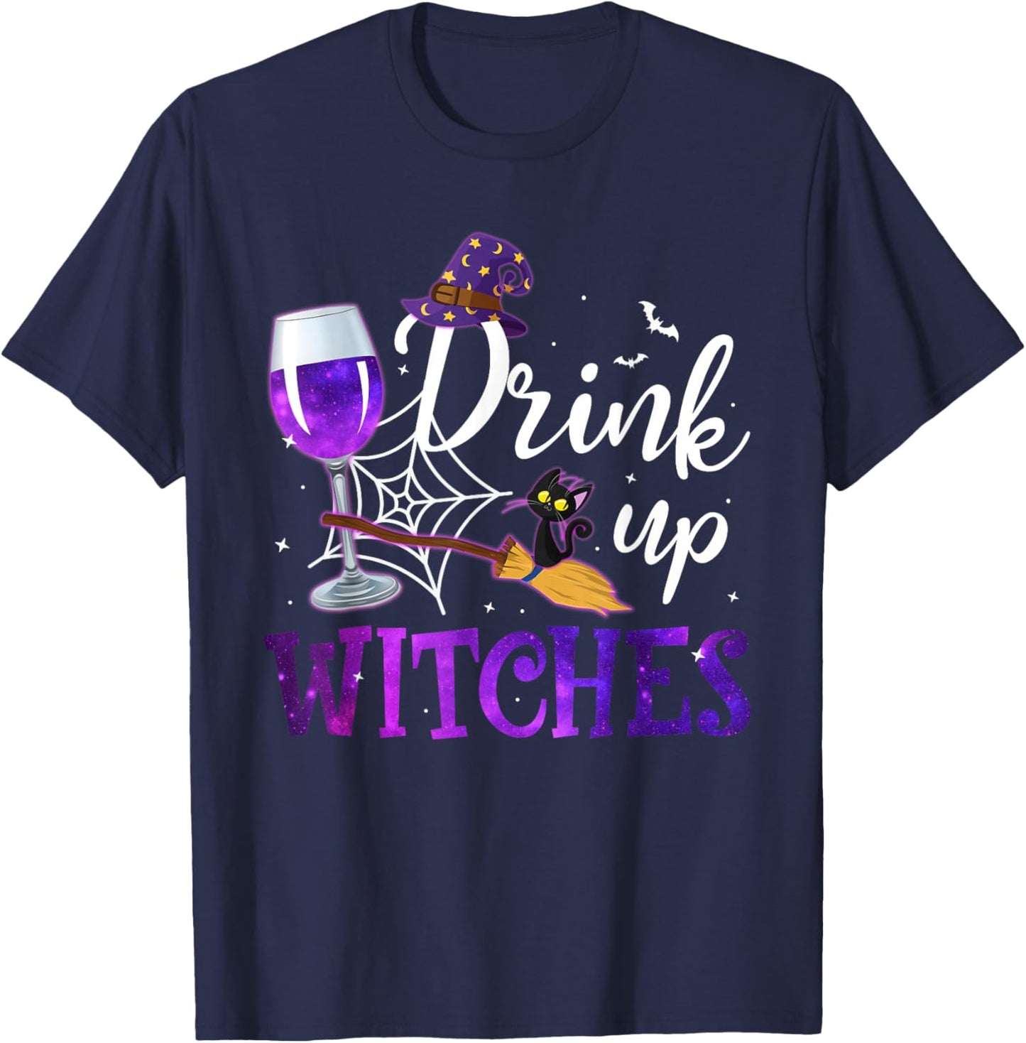 Funny Halloween Hat Drink Up Witches Funny Drink Up Witches T-Shirt - T-Shirt | Navy