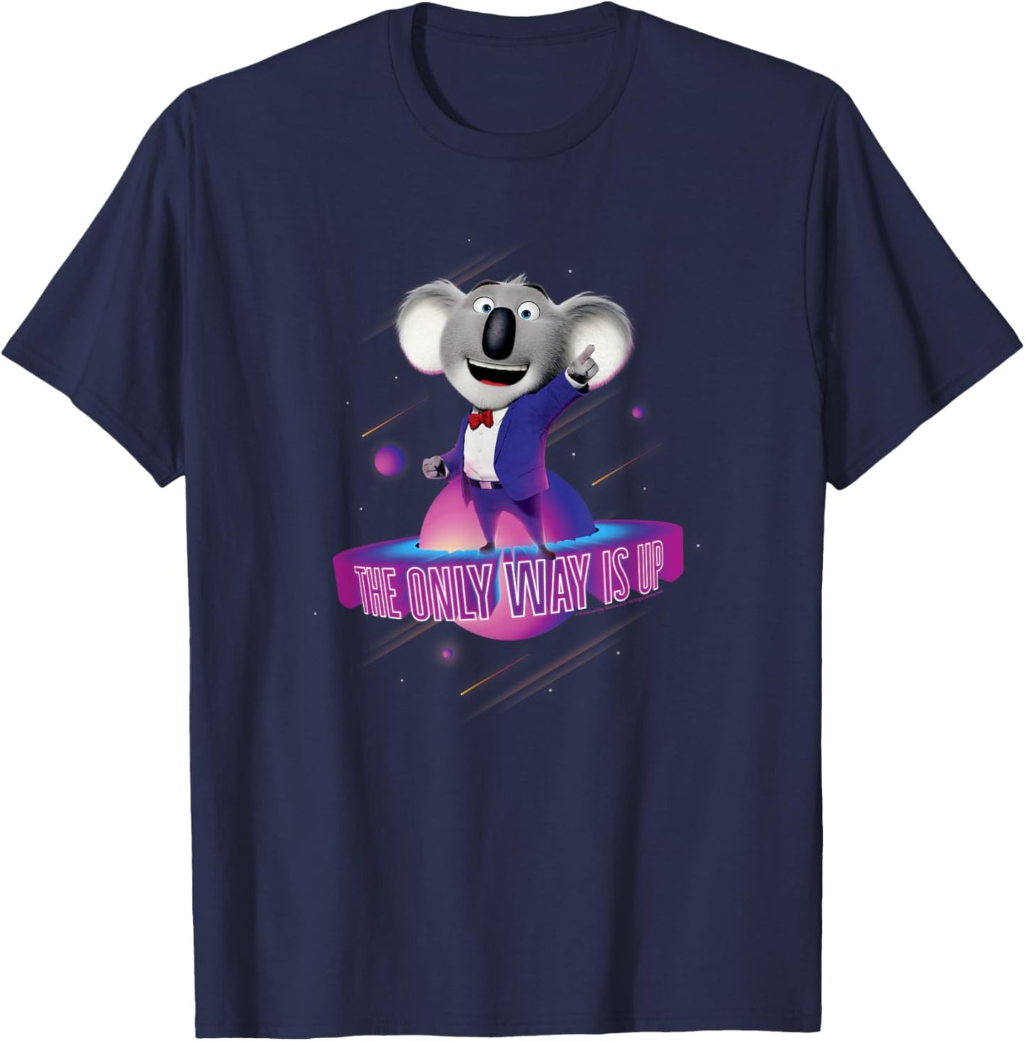 Sing 2 Buster Moon Retro Shooting Stars T-Shirt - T-Shirt | Navy
