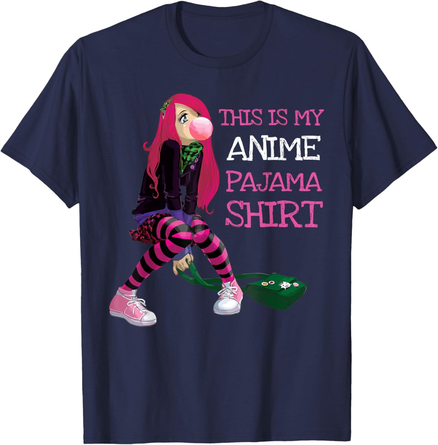 This Is My Anime Pajama Kawaii Anime Girl Goth Teen Kids T-Shirt - T-Shirt | Navy