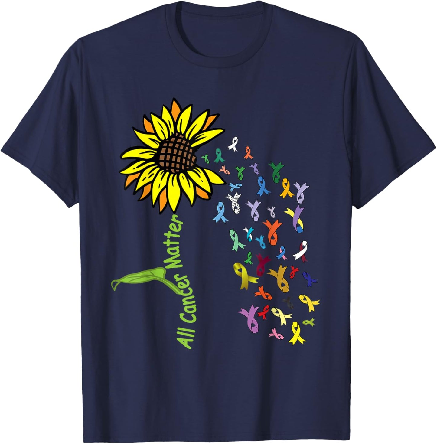 All Cancer Matters Awareness Day Ribbon T-Shirt - T-Shirt | Navy