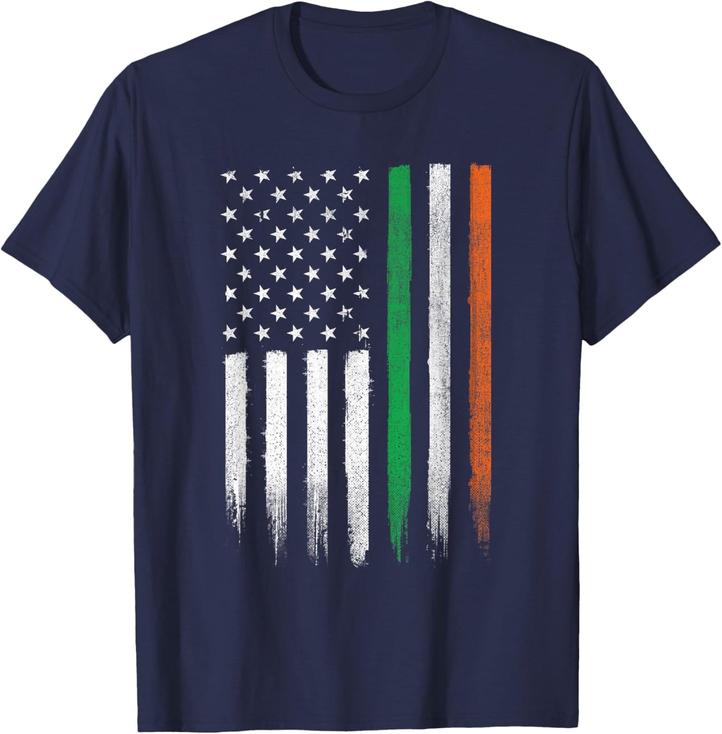 Patriotic Irish American Flag Ireland St. Patrick's Day T-Shirt - T-Shirt | Navy