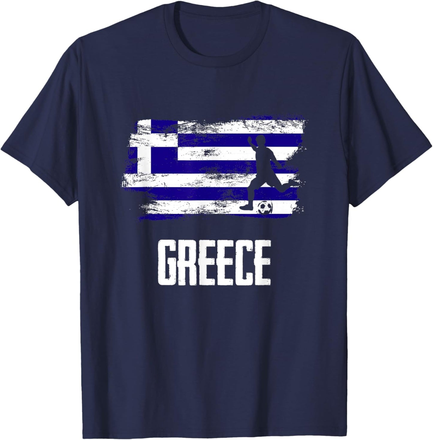 Greece Flag Jersey Greek Soccer Team Greek T-Shirt - T-Shirt | Navy