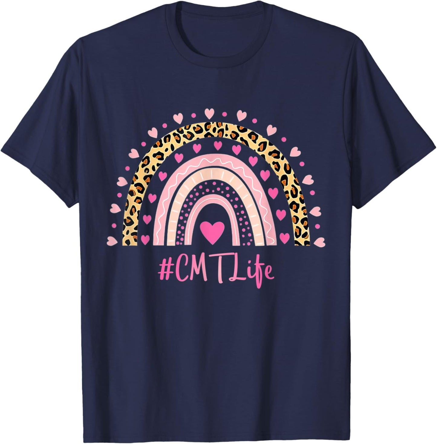 CMT Nurse Leopard Print Boho Rainbow NURSE'S WEEK T-Shirt - T-Shirt | Navy