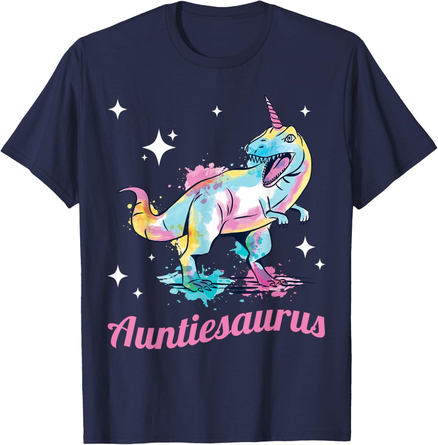 Auntie womans Dinosaur Auntiesaurus T-Shirt - T-Shirt | Navy
