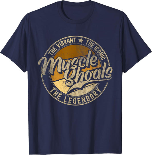 Muscle Shoals AL | Alabama | Vintage Distressed T-Shirt - T-Shirt | Navy