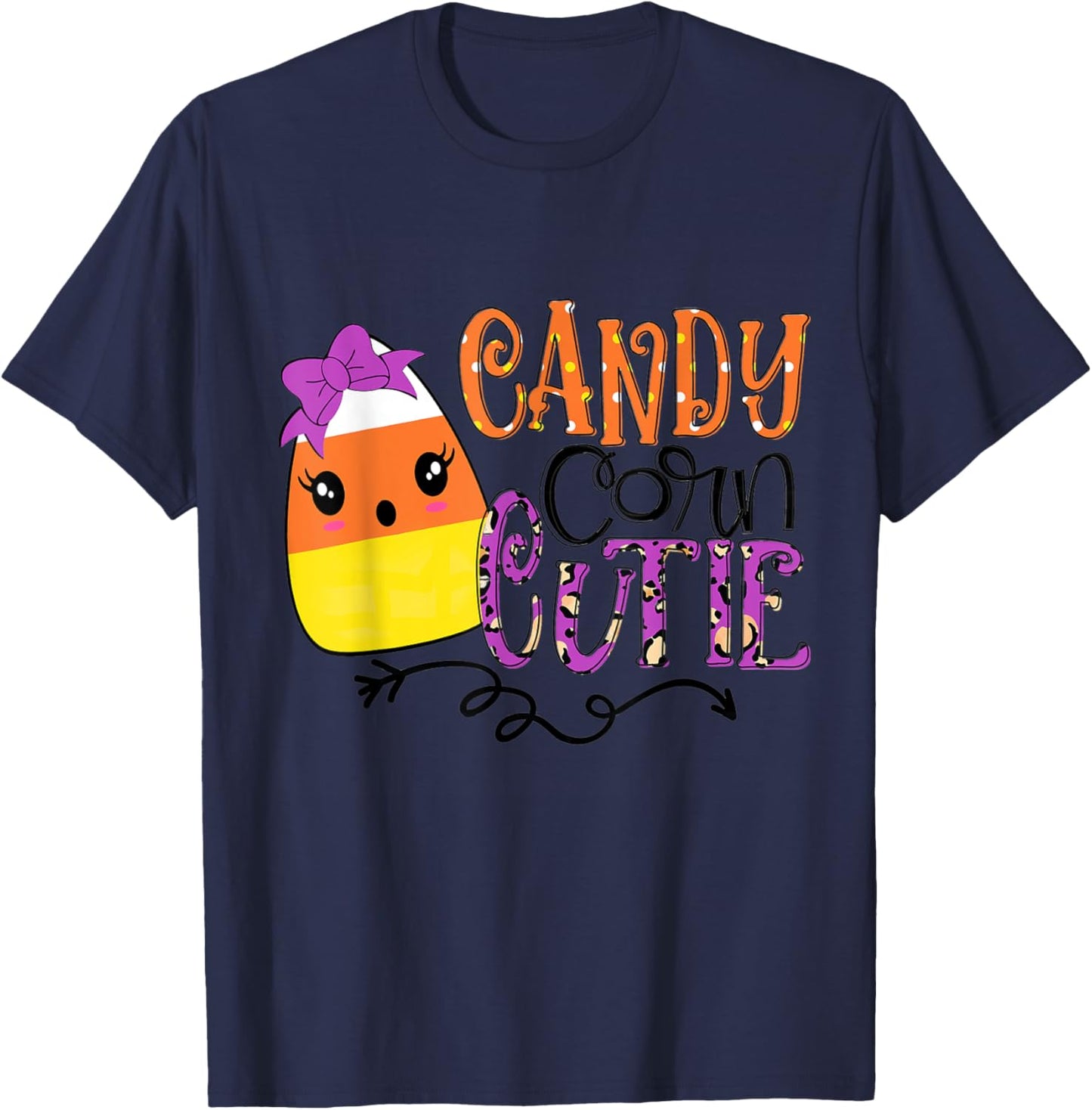 Candy Corn Cute Halloween Costume Men Women Kids T-Shirt - T-Shirt | Navy