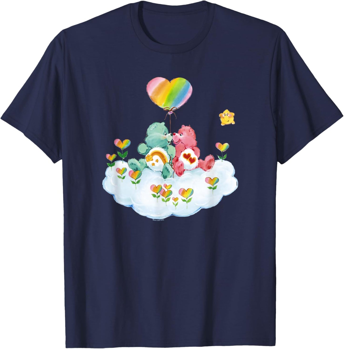 Care Bears Valentine's Day Wish & Love-A-Lot Bear Painting T-Shirt - T-Shirt | Navy