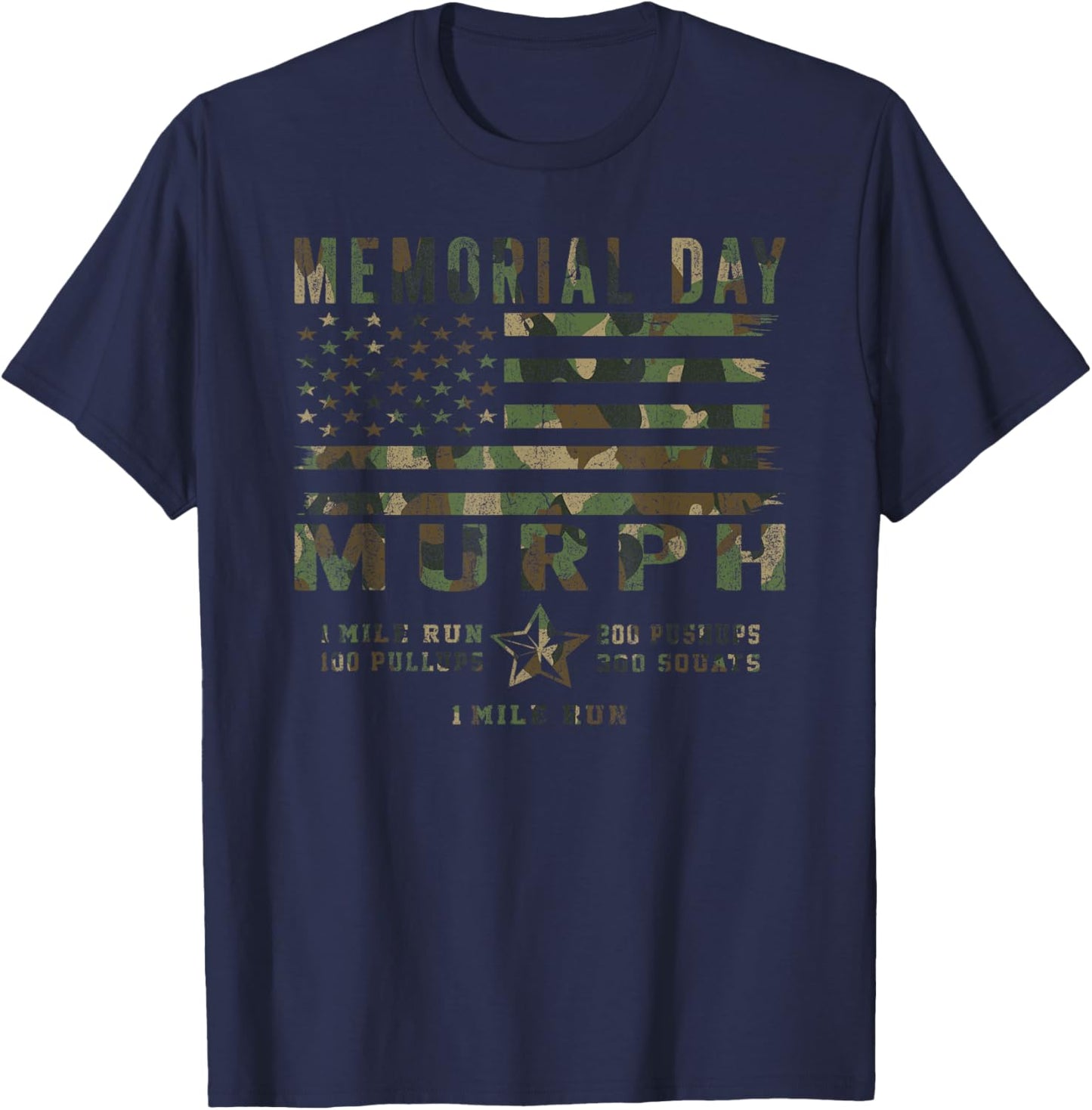 Murph Challenge Memorial Day Workout Gym US Patriotic Men T-Shirt - T-Shirt | Navy