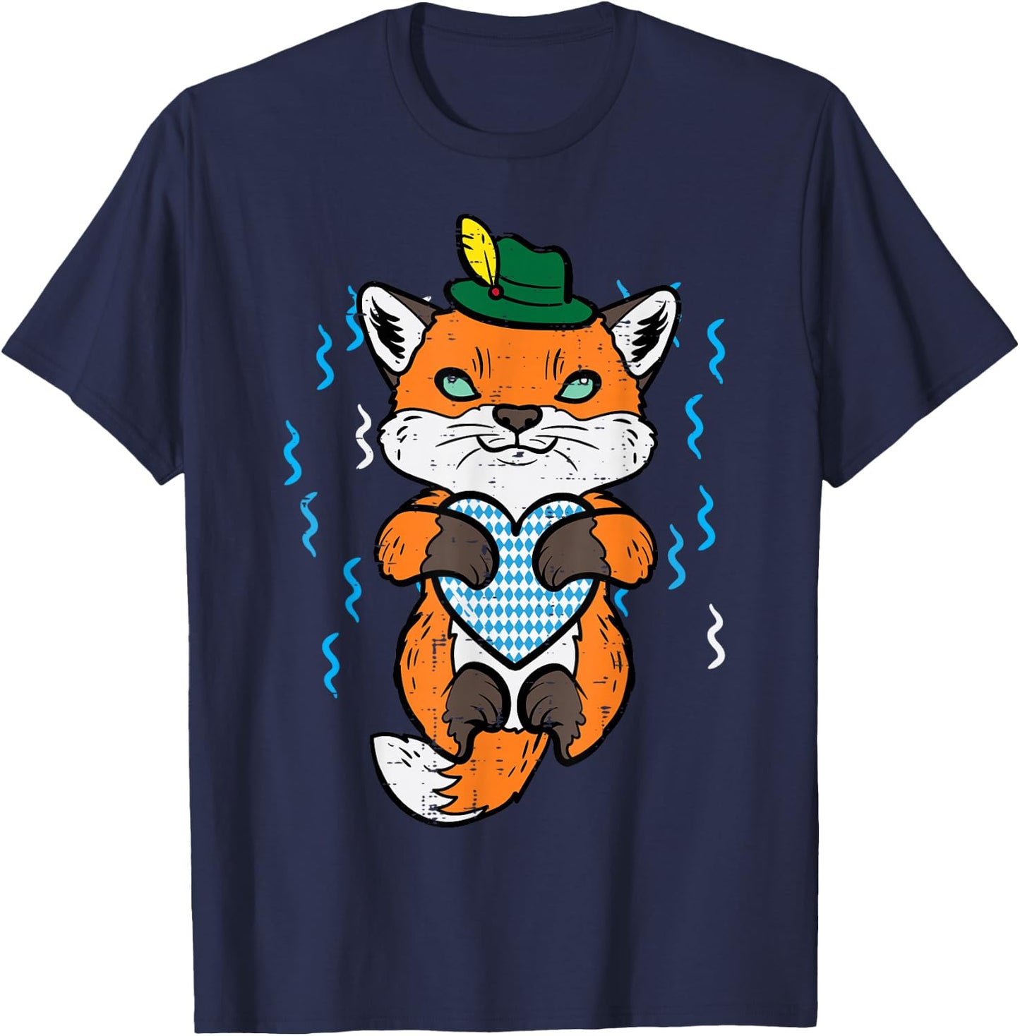 Oktoberfest Fox German Bavarian Girls Boys Kids Women Men T-Shirt - T-Shirt | Navy