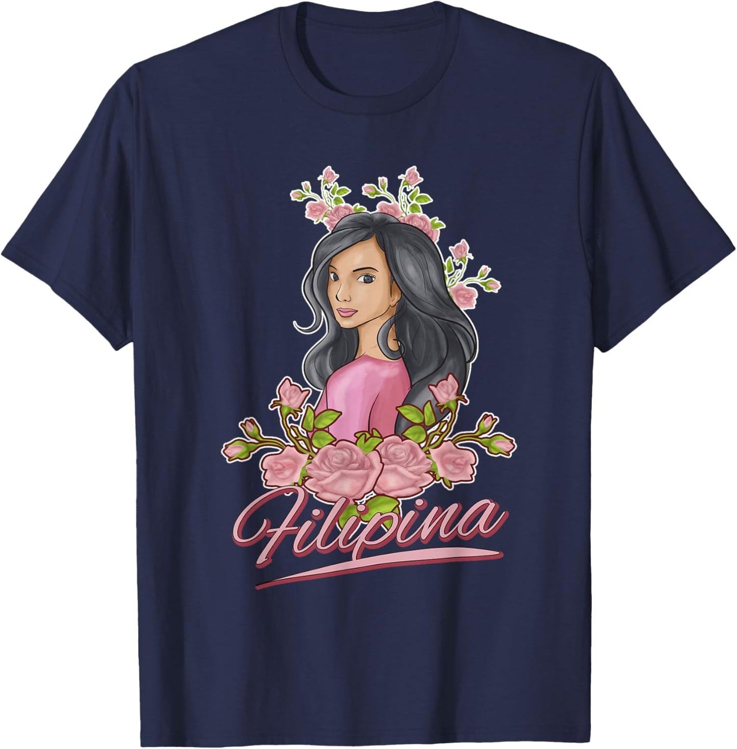 Philippines Filipina Flowers Filipino Girls T-Shirt - T-Shirt | Navy